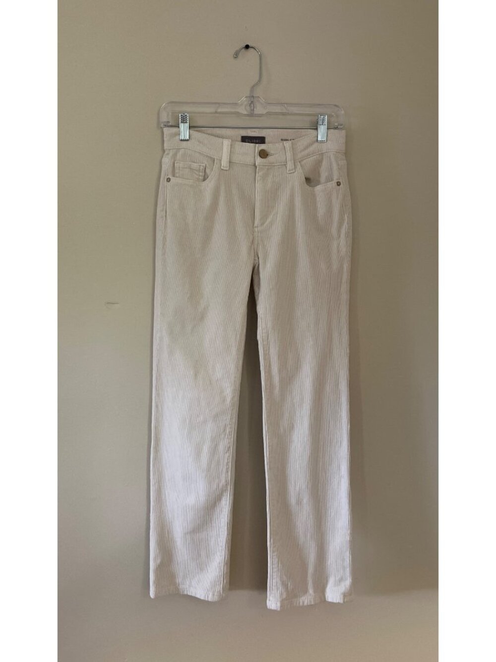 DL1961 Womens Size 25 White Corduroy Mid Rise Instasculpt Ankle Meringue Jeans